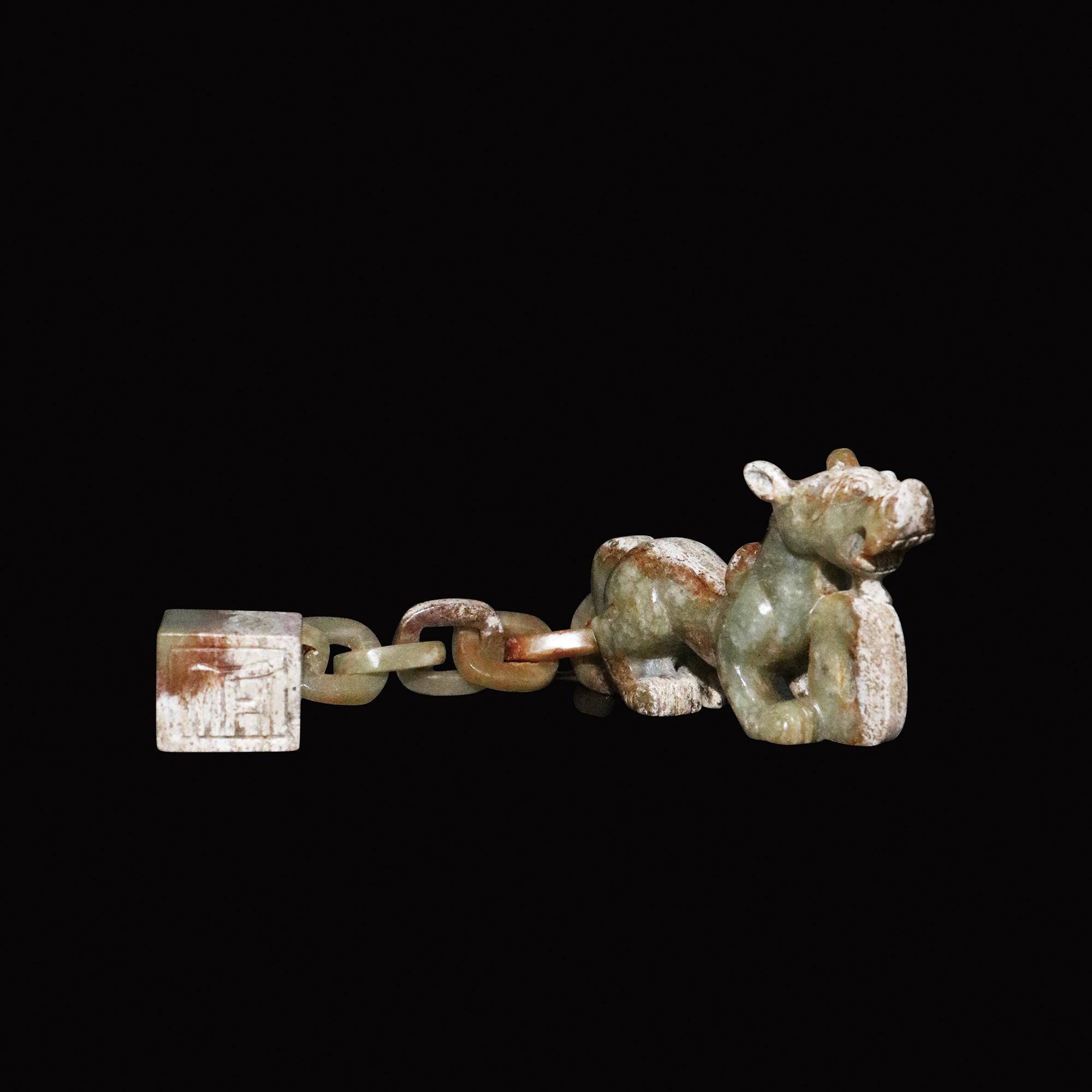 和田青玉雕玉琥聯印