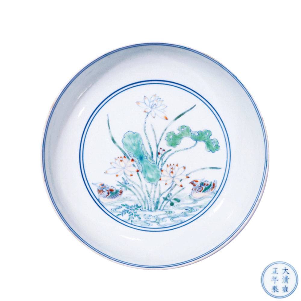 多祿溙2026春季拍賣:清 鬥彩荷塘鴛鴦圖臥足盤,27.5萬