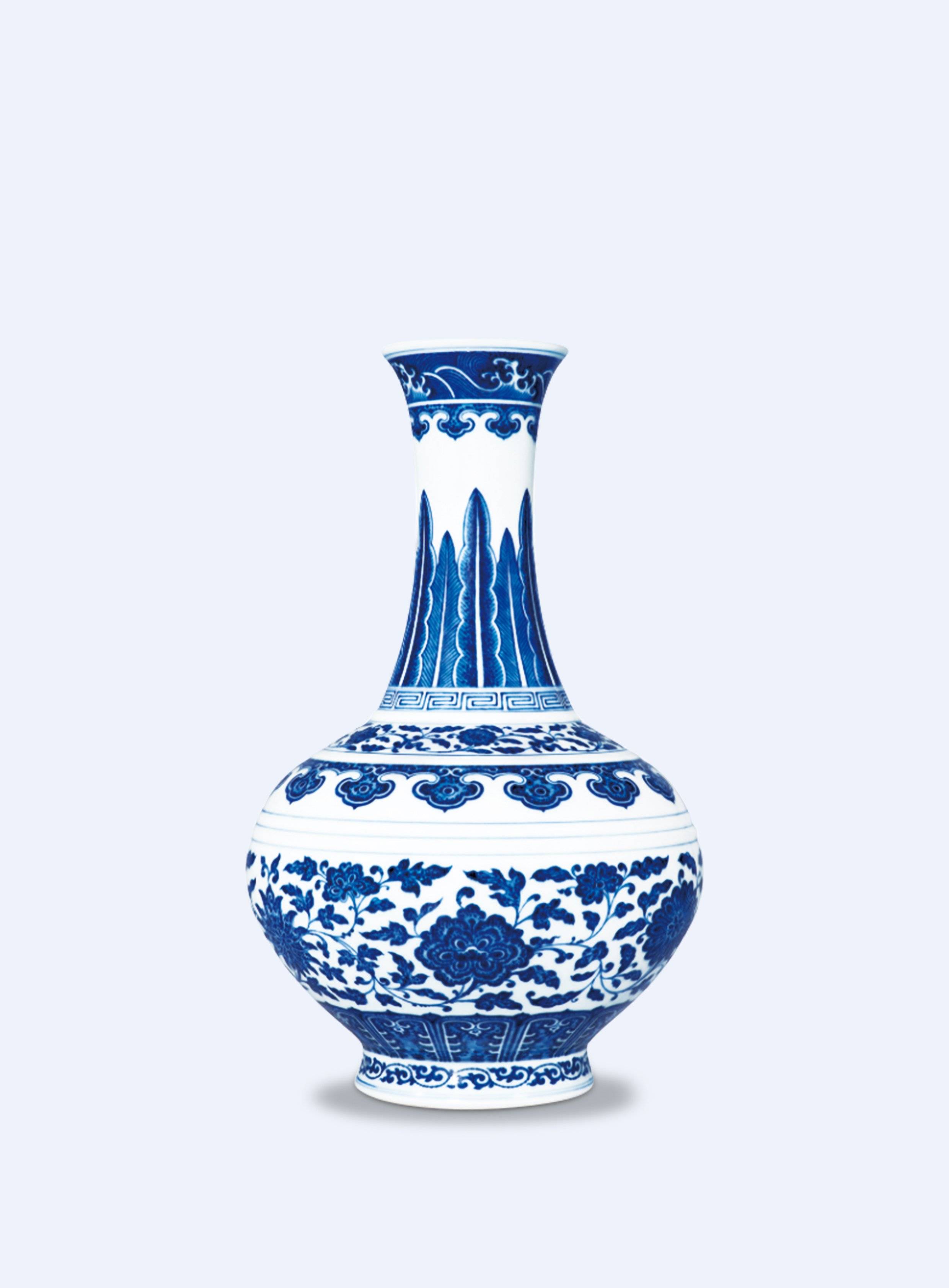 青花纏枝蓮紋賞瓶| 藏品詳情